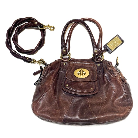 Coach Kira Limited Edition XL Brown Leather Satchel Tote Messenger Carryall Bag - Picture 2 of 13